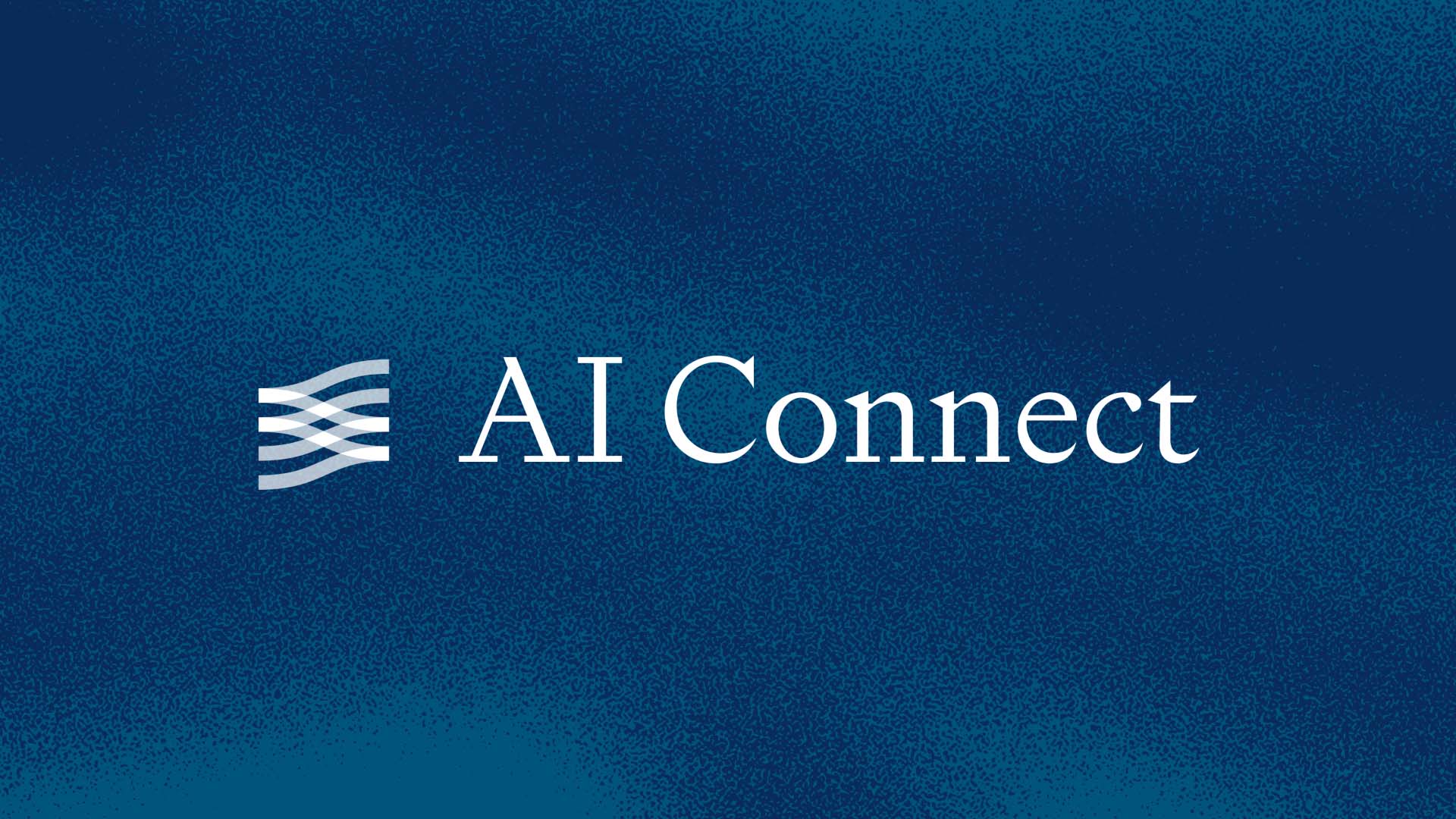 AI Connect animated logo on stippled background