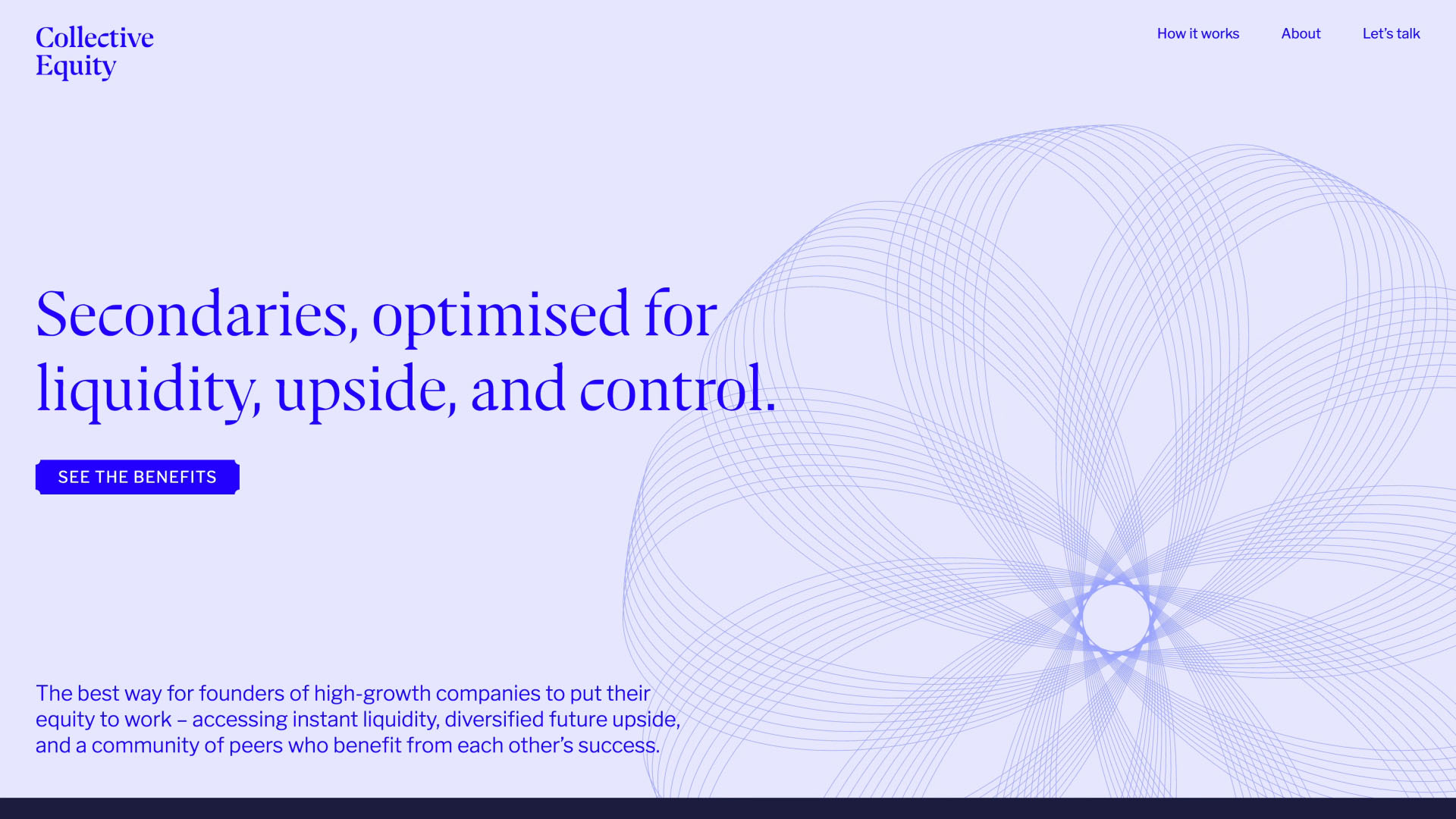 Collective Equity website scrolling