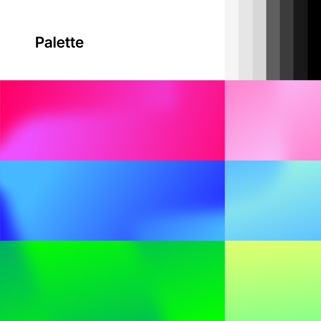 Flink contemporary fonts and bright colours and gradients